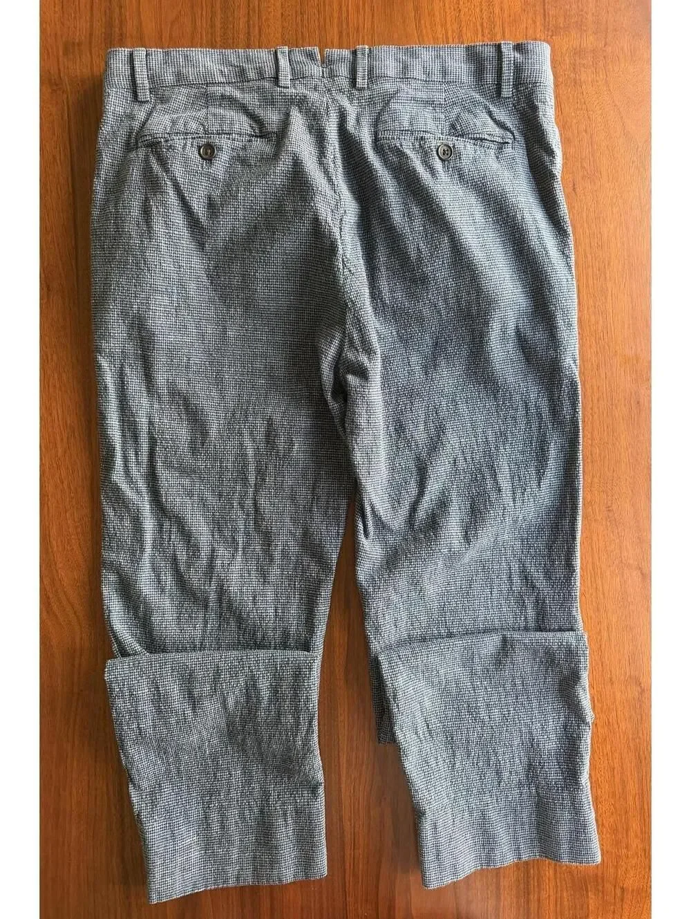 Banana Republic Men's Blue Houndstooth Patterned Pants - Size 33x30